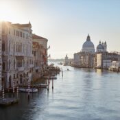 Grand Canal in Venice with Saint Mary of Health basilica, sun in Italy | SUPERPOBYT World